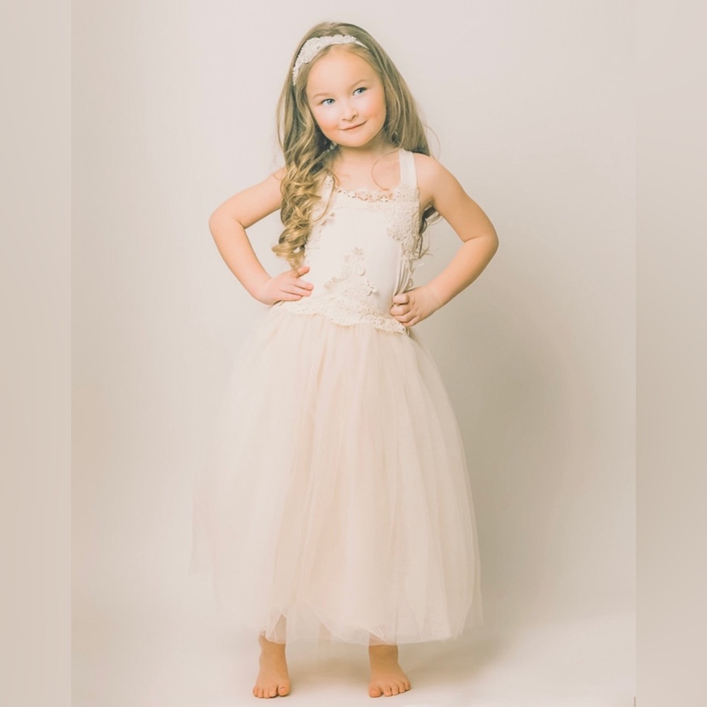 D. Liles Collection 
Evangeline Flower Girl Dress in Ivory